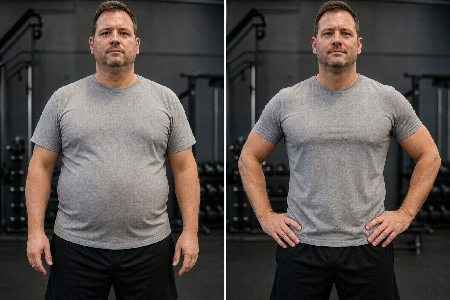 James M. before and after — 10 week transformation